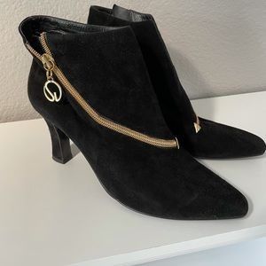 St. John suede black booties size 8